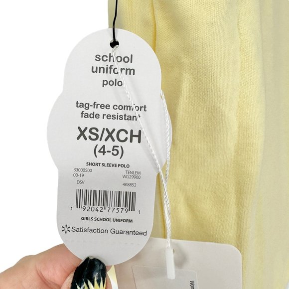 Wonder Nation Girls Uniform Short Sleeve Polo-style Yellow XS Tagless Comfort - Picture 4 of 8
